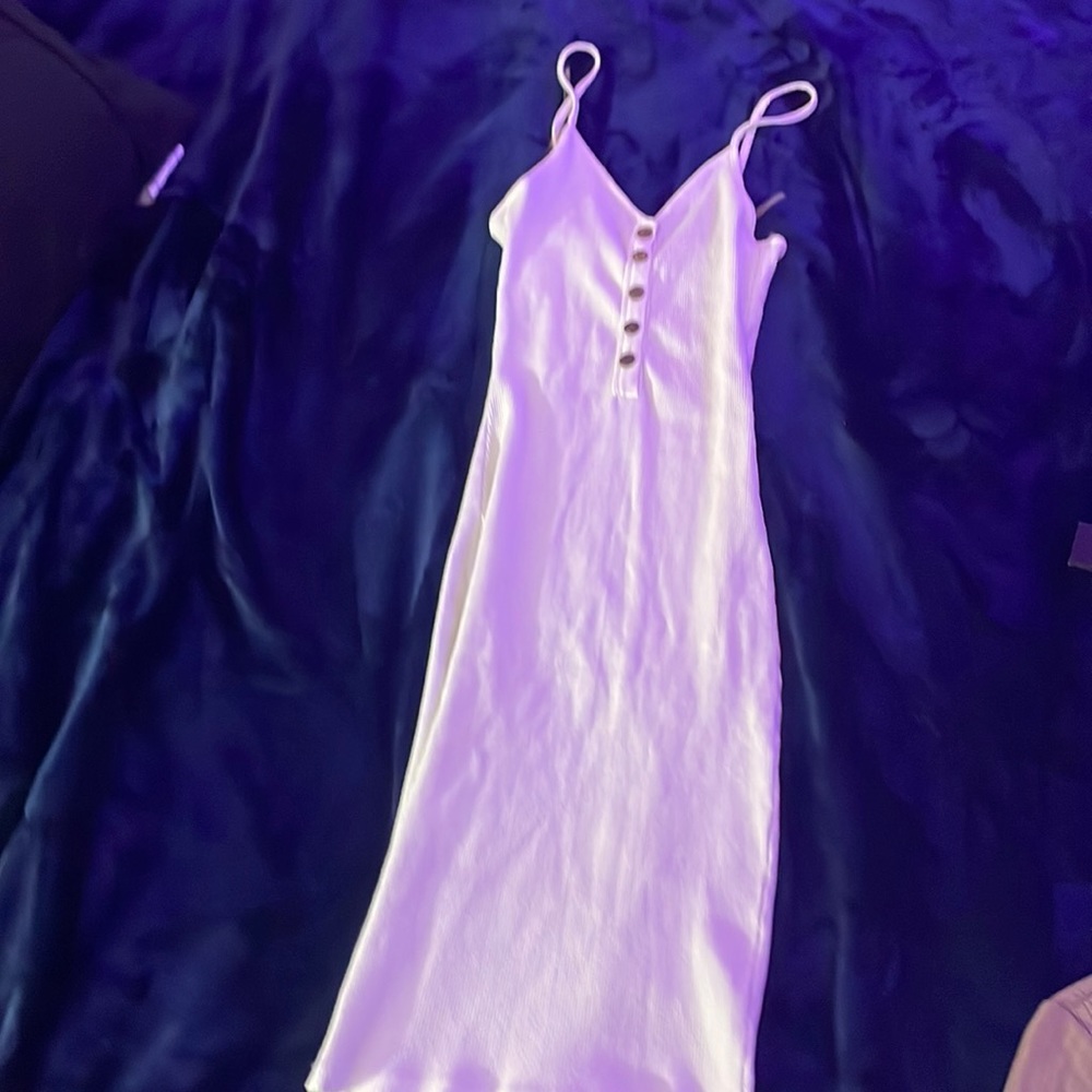 long white strapped dress